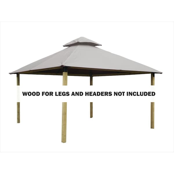 Acacia 12 sq. ft. Gazebo Roof Framing & Mounting Kit with Sand Outdura Canopy AGOK12- SAND - main